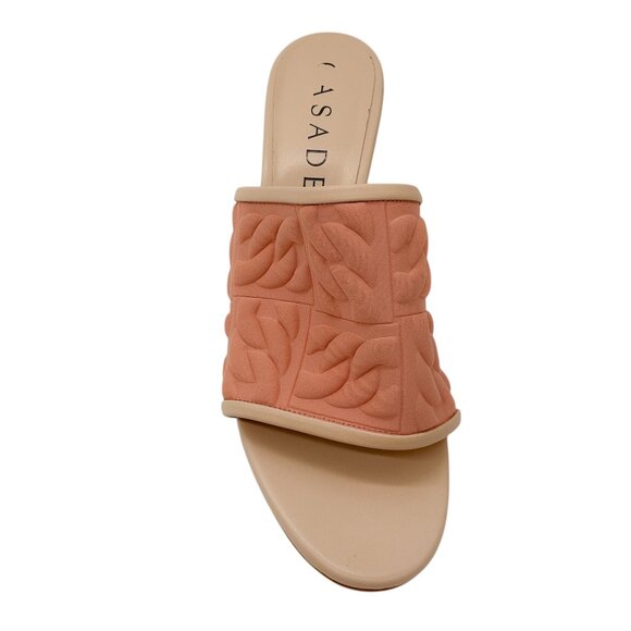 Casadei Peach Textured Scuba Mule Sandals - Picture 4 of 7